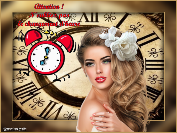 Changement d'heure chez mon amie Joëlle ...