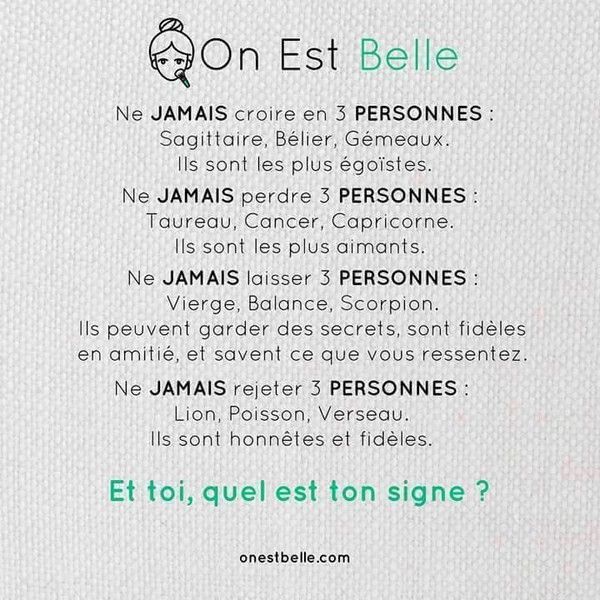 Quel est ton signe ...