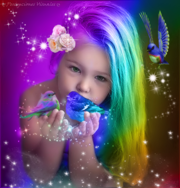 Fillette aux oiseaux ...